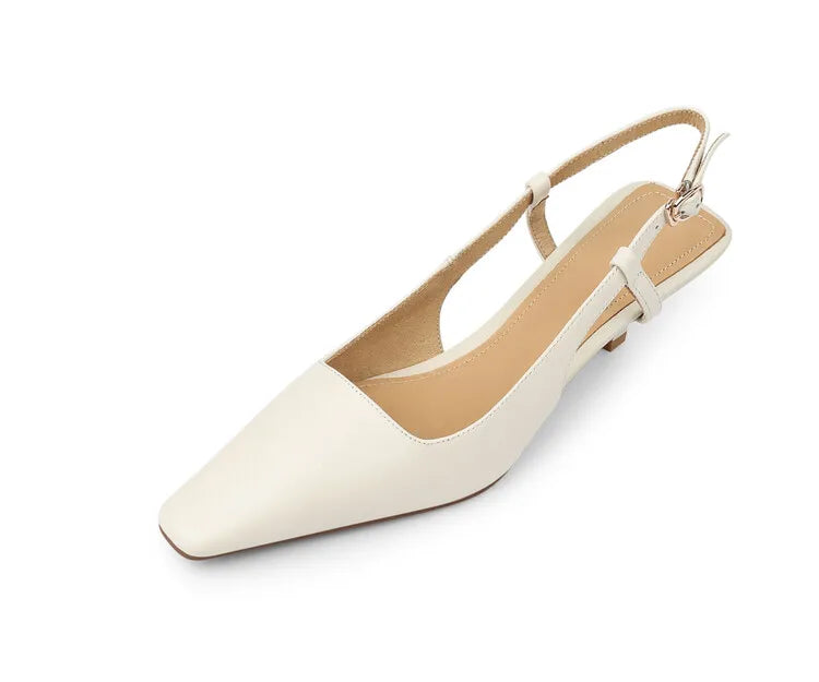 Aiertu Summer Women Shoes Cow Leather Shoes Women Slingback Thin Heel Sandals for Women Square Toe Women Shoes Designer sandals Aiertu