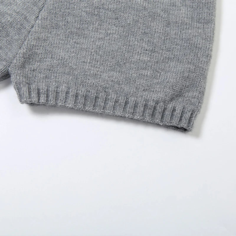 AIERTU  -  Knitted Clothing Two Piece Sets Off Shoulder Long Sleeve Sweater+Elastic Tight High Waist Shorts for Women Street Outfits Aiertu