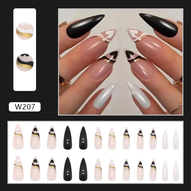 Aiertu 24pcs/Box Ballerina Nail Tip Purple with Design Manicure Patches Fresh Floral Almond False Nails Press on Med Nails Detachable Aiertu