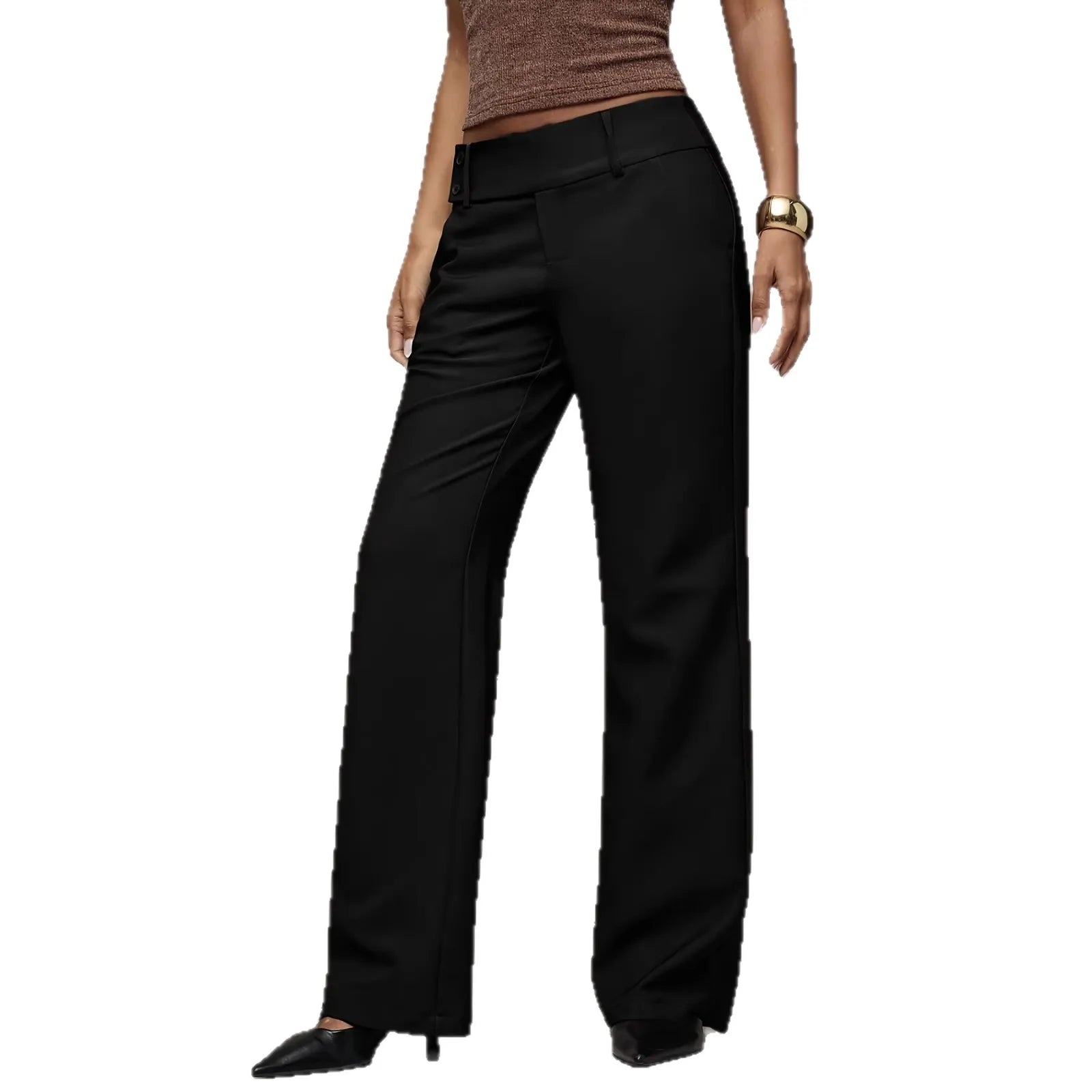 AIERTU  -  High Waist Wide Leg Pants Women's Casual Long Trousers Draping Slimming Elegant Commuter Style Fashionable Women's Trousers Aiertu