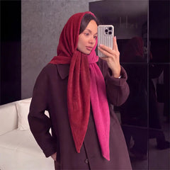 AIERTU  -  Women Two Tone Waffle Knit Triangle Scarf Wool blend Winter Soft Warm Color Block Shawl Scarves Fashion Neck Wrap for Daily Wear Aiertu