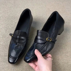 AIERTU  -  Fashion Womens Shoes Retro Luxury Genuine Leather Loafers for Woman Classic Britain Casual Shoes Designer Shoes Zapatos De Mujer Aiertu