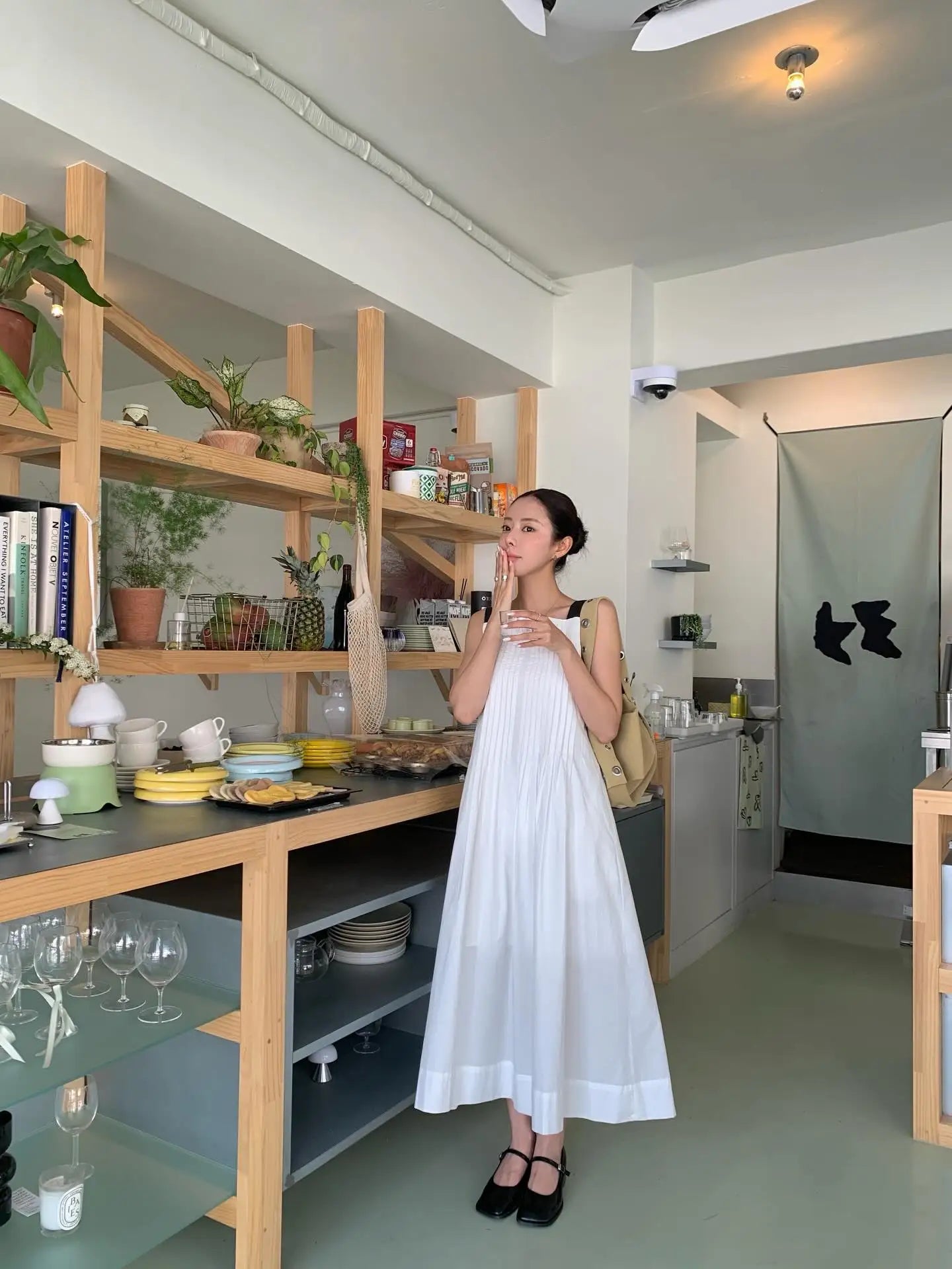 AIERTU  -  Korean Style Chic Versatile Color Block Wide Shoulder Strap Pleated Design Dress Street Style Summer Casual Women's Dress Aiertu