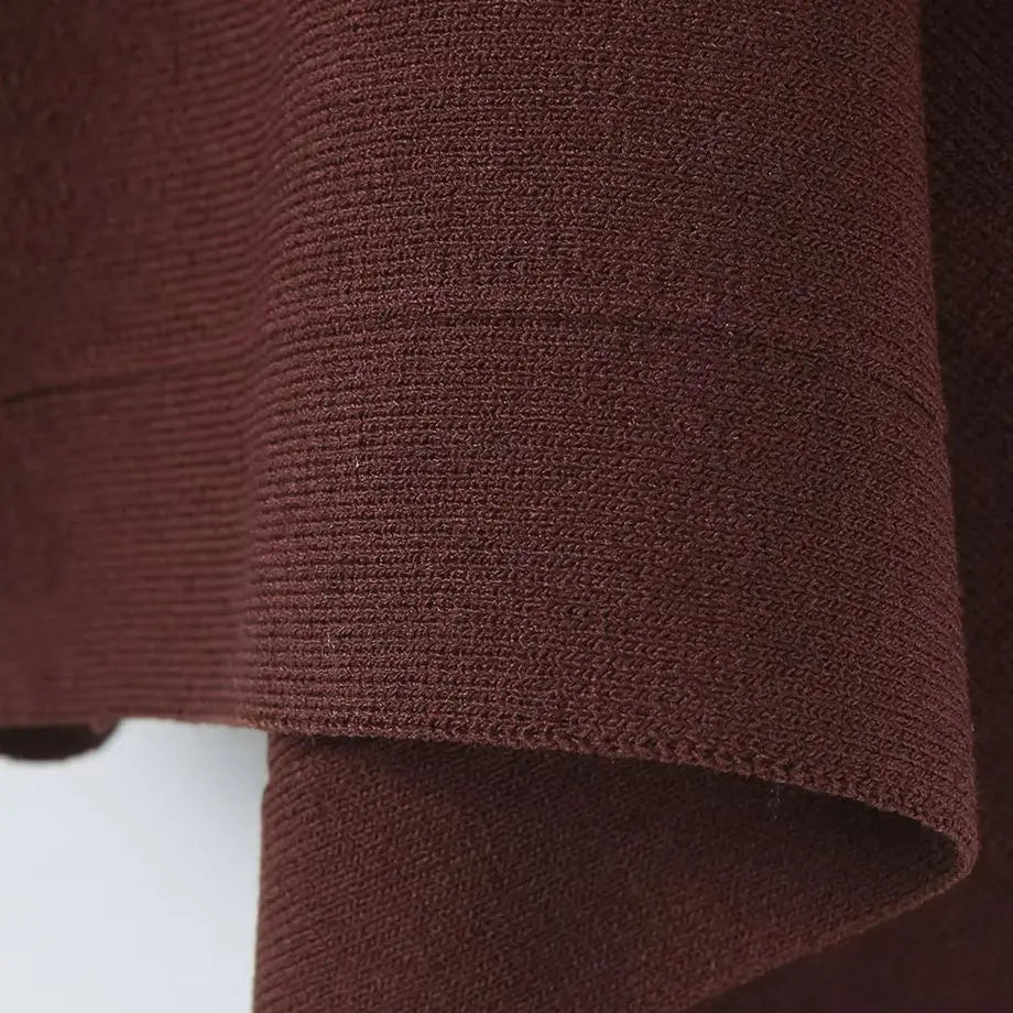 AIERTU  -  Elegant Women Coffee U Collar Knitted Mini Sling Dress Zipper Back Backless Package Hips Short Tank Dresses Skinny Robe Aiertu