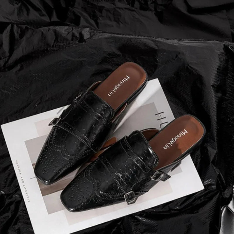 AIERTU  -  New Retro Women's Shoes Exquisite Britain Mueller Slippers for Woman Fashion Vacation Casual Shoes Designer Shoes Zapatos Mujer Aiertu