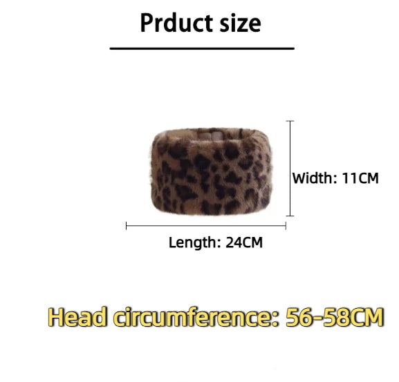 AIERTU  -  Hat Hairband Imitation Mink Fur Warm Headband Leopard Print Soft Retro Spicy Girl With A Fashionable Personality Wide Headband Aiertu