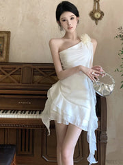 High Quality French Fashion Mini Dress For Women Summer Ladies Hotsweet Sleeveless Sexy Party Evening Dresses Vestidos Aiertu