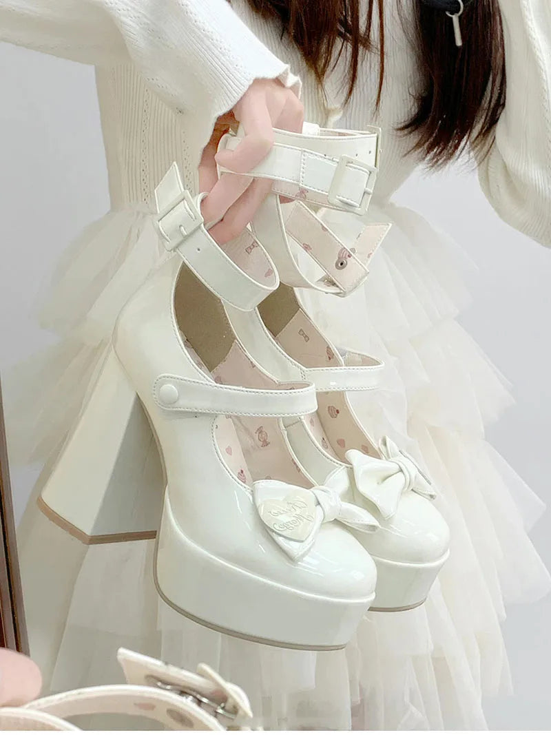 Aiertu Platform Mary Janes Shoes Women Fashion Shallow Japanese Style Women's Girls High Heel Lolita Shoes for Woman Aiertu