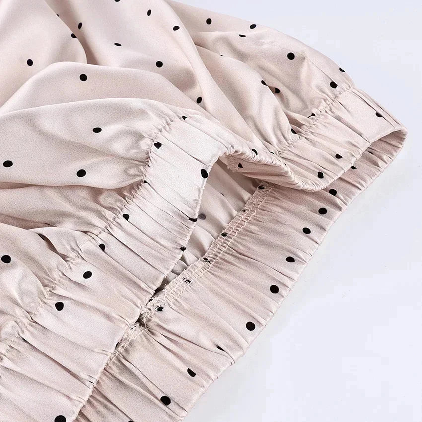 AIERTU  -  White Polka Dot Wide Straight Pants Loose Fit Spring Summer Chic Commuter Office Casual For Women Elegant Day To Night Aiertu