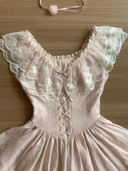 AIERTU  -  Shoujo Girl Lolita Lace Pink Dresses Y2k Sweet Kpop Sleeveless High waist Ball Gown Woman Summer Dress Harajuku Cute Short Skirt Aiertu