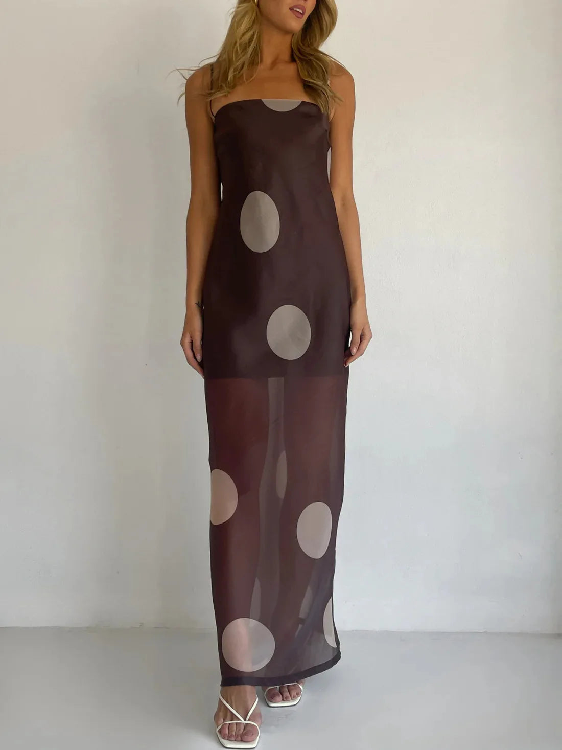 AIERTU  -  Summer New Women's Clothing Slim-fitting Suspender Dress Polka Dot Tube Top Temperament Fashion Perspective Dress Aiertu