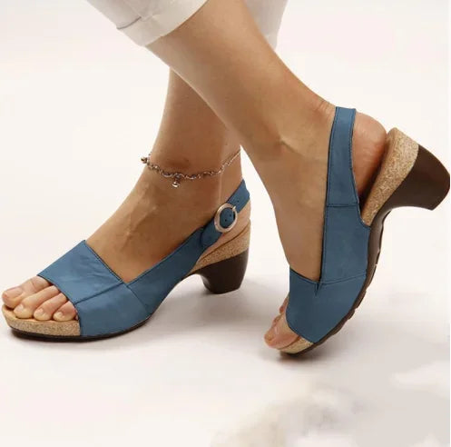 Aiertu Women's Roman Sandals Summer New Buckle Retro Beach Fish Mouth Shoes Casual Non-Slip Open Toe Women Sandals Plus Size 35~43 Aiertu