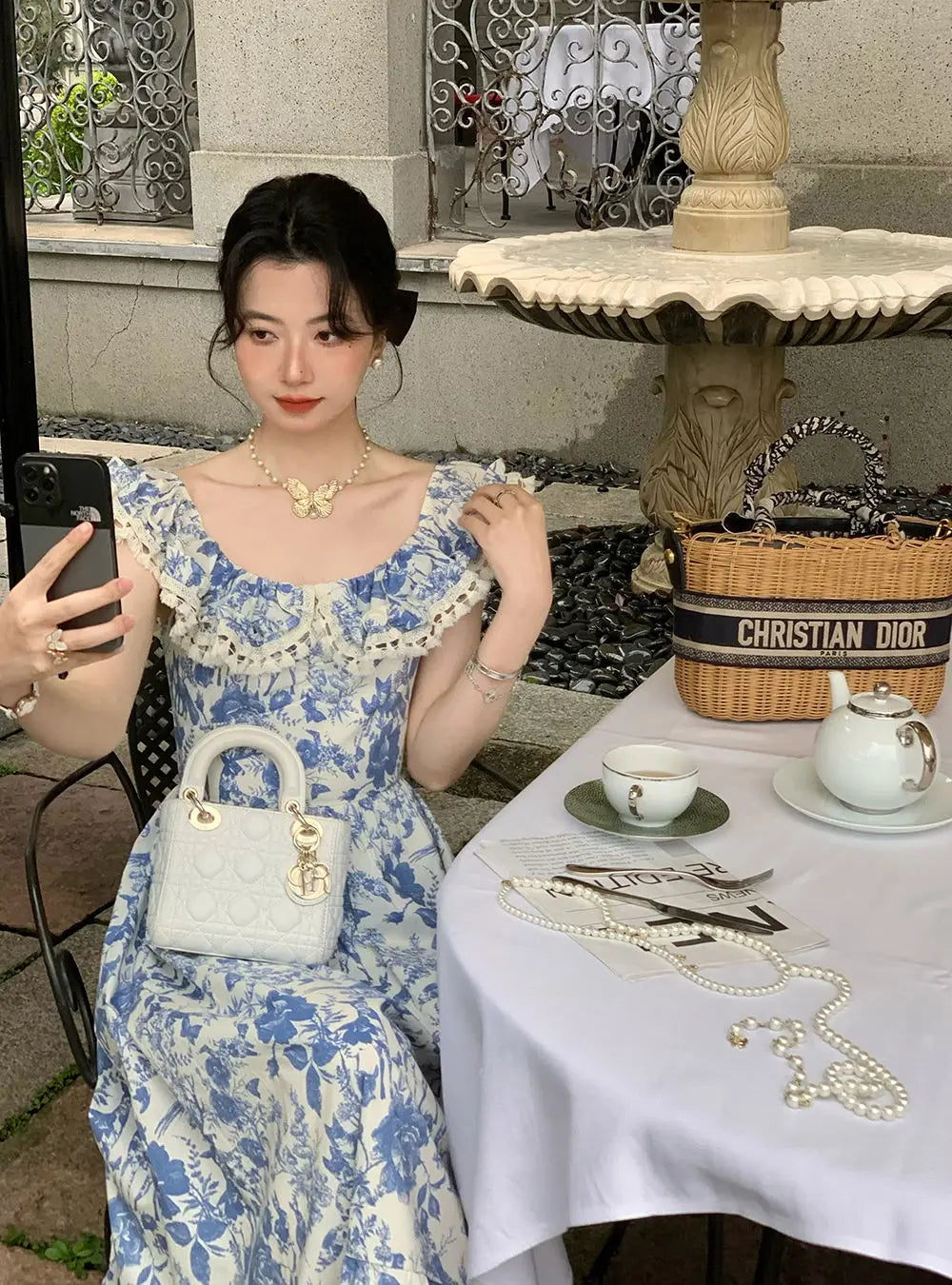Aiertu Elegant Korean Fairy Long Dress Women Sexy Ruffles Party Slip Floral Dress Korean Style Summer Dress Female 2024 Casual Fashion Aiertu