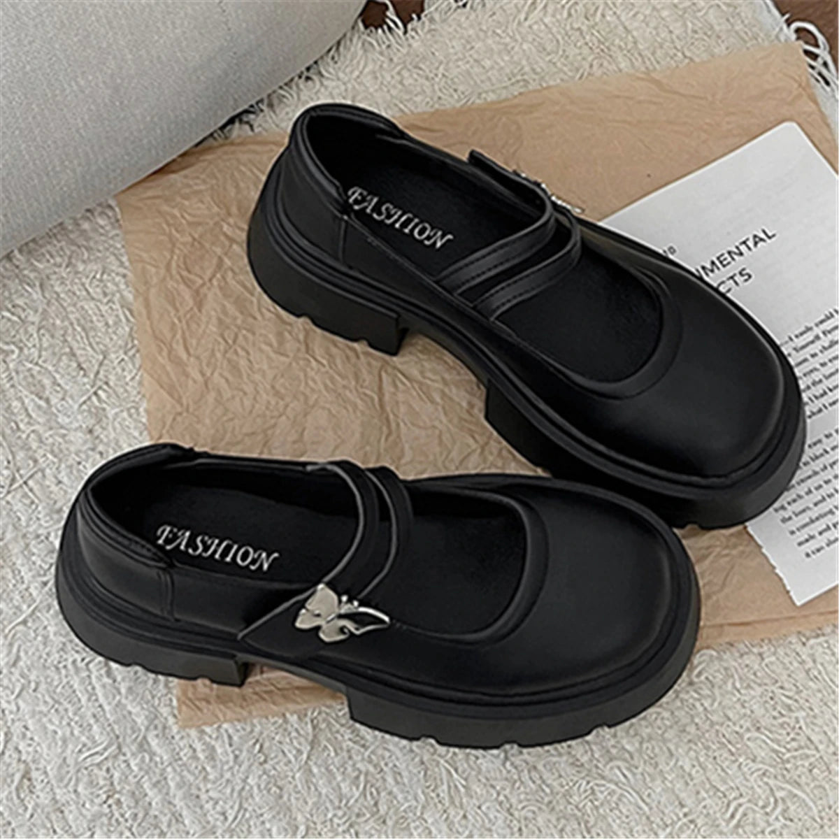 Aiertu Back  to school Ladies platform shoes with wedges and Mary Jane fashion shoes Aiertu