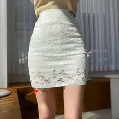Aiertu Lace Skirts for Woman Wrap White Tight Women's Skirt Midi Clothes Korean Style Premium High Quality Vintage Trend Stylish aiertu