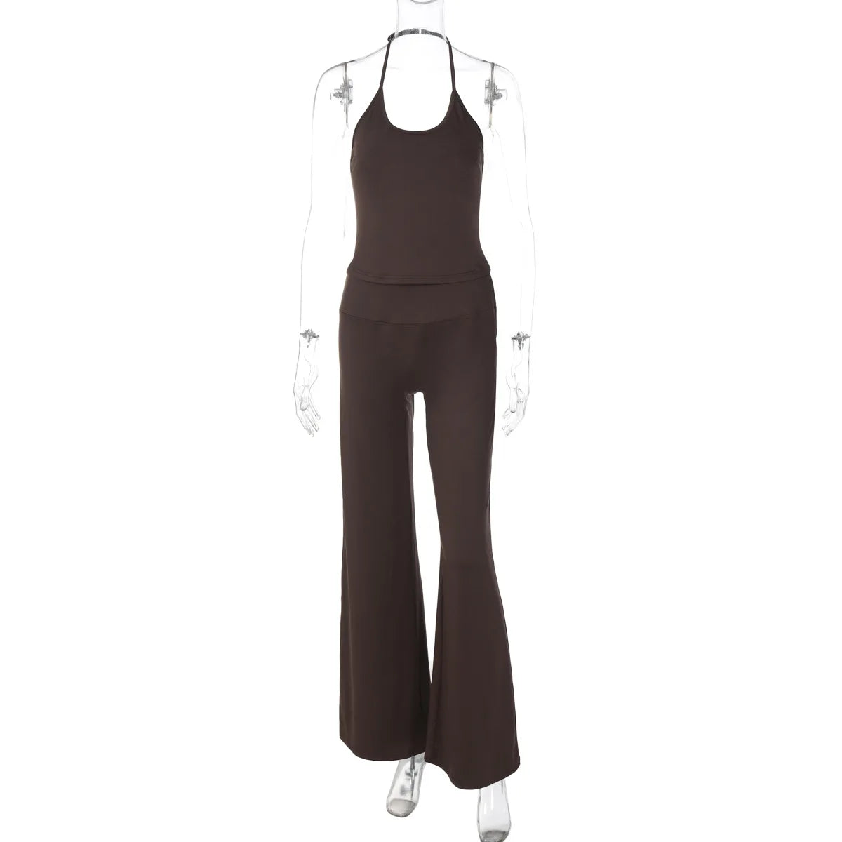 AIERTU  -  Women's New Fashion Backless Vest Slim Solid Color Casual Leggings Suit Aiertu
