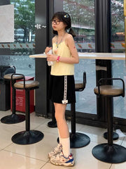 Aiertu Lace Patchwork Wide Leg Shorts Women 2024 Summer Japanese Style Harajuku All Match Loose Elastic Waist Short Pants Aiertu