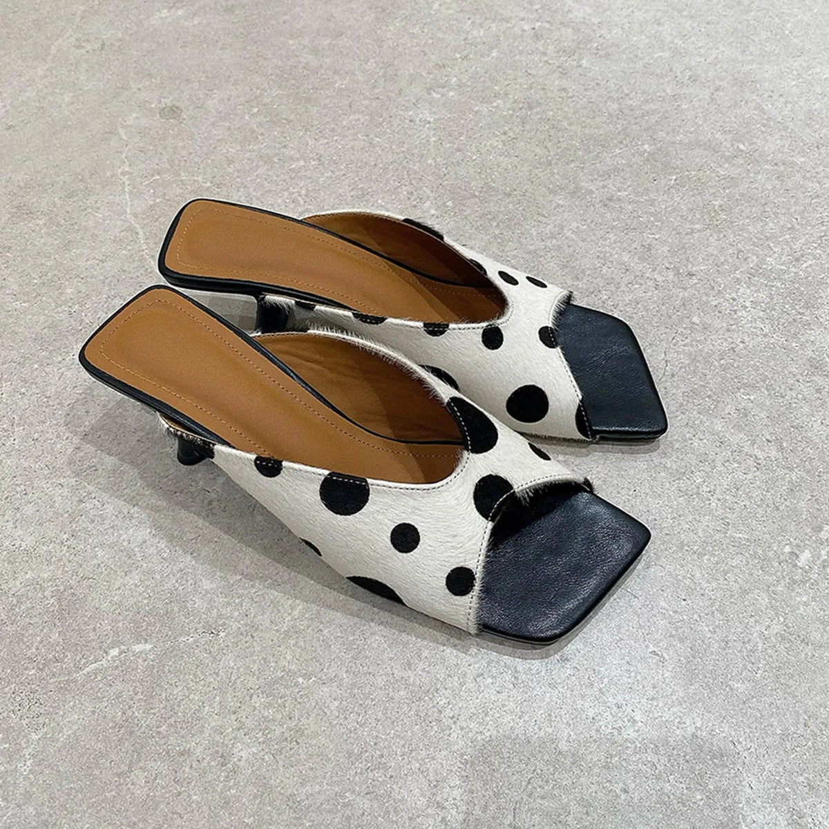 AIERTU  -  Retro Women's Shoes Luxury True Fur High Heeled Sandals for Woman Fashion Model Casual Shoes Designer Shoes Sandalias De Mujer Aiertu