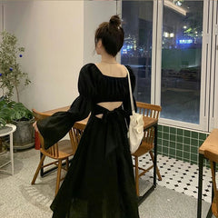 Fashion Women Sweet Lovely A Line Skirt Elegant French Style Tighten The Waist 2024 Spring Summer New Dress Vintage Dress Aiertu