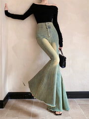 Aiertu Women's Y2k Flare Jeans Harajuku Aesthetic Denim Trousers Vintage Oversize Jean Pants Japanese 2000s Style Trashy Clothes 2024 Aiertu