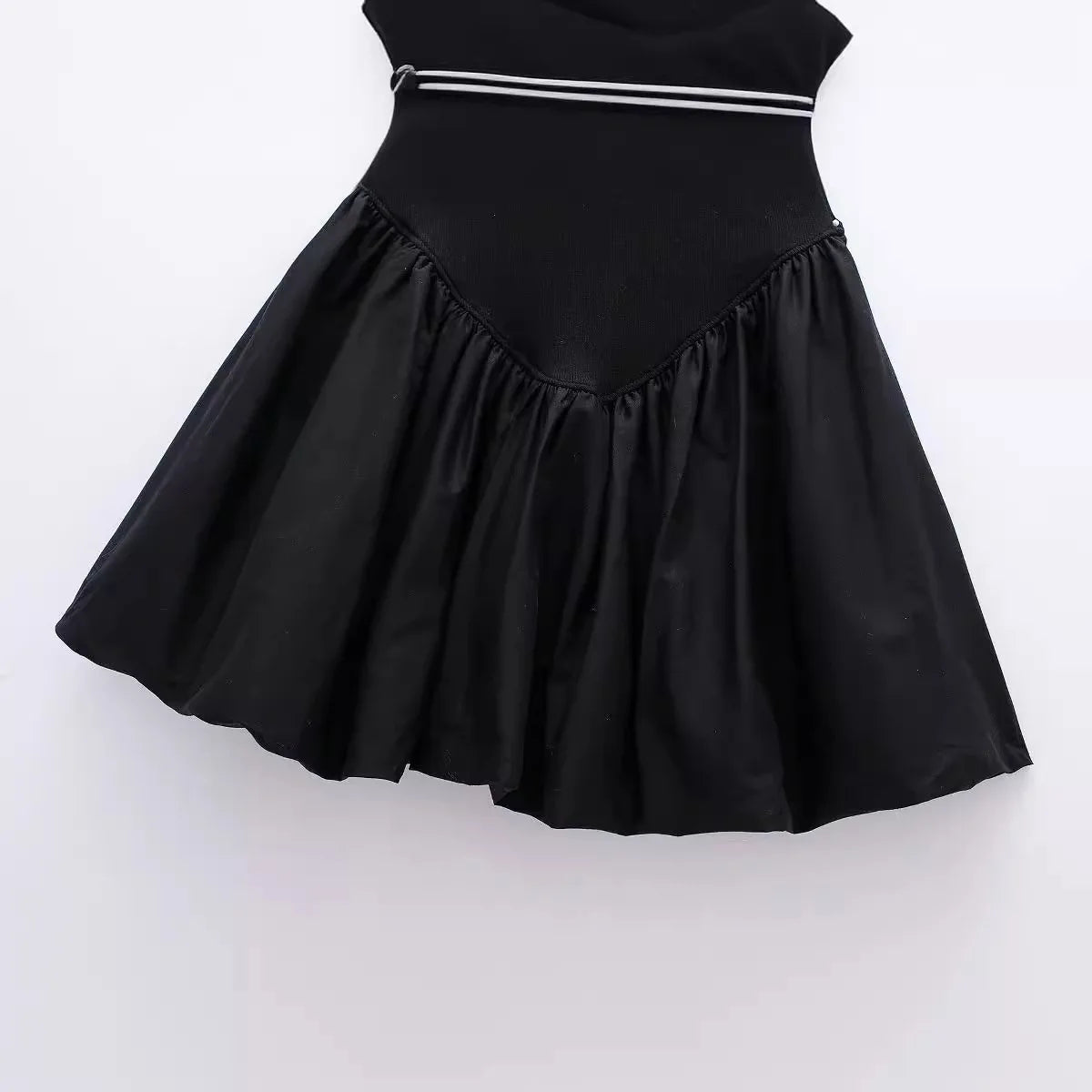 AIERTU  -  Vintage Casual Chic Solid Cami Short Draped Ball Gown Women's Summer Mini Beach Dress  Fashion New Vestidos Aiertu