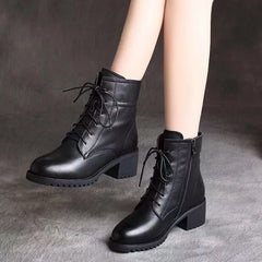 2024 High Quality Ladies Shoes Side Zipper Women's Boots Fashion Cross-tied Modern Boots Women Hot Sale Plus Size Ankle Boots Aiertu