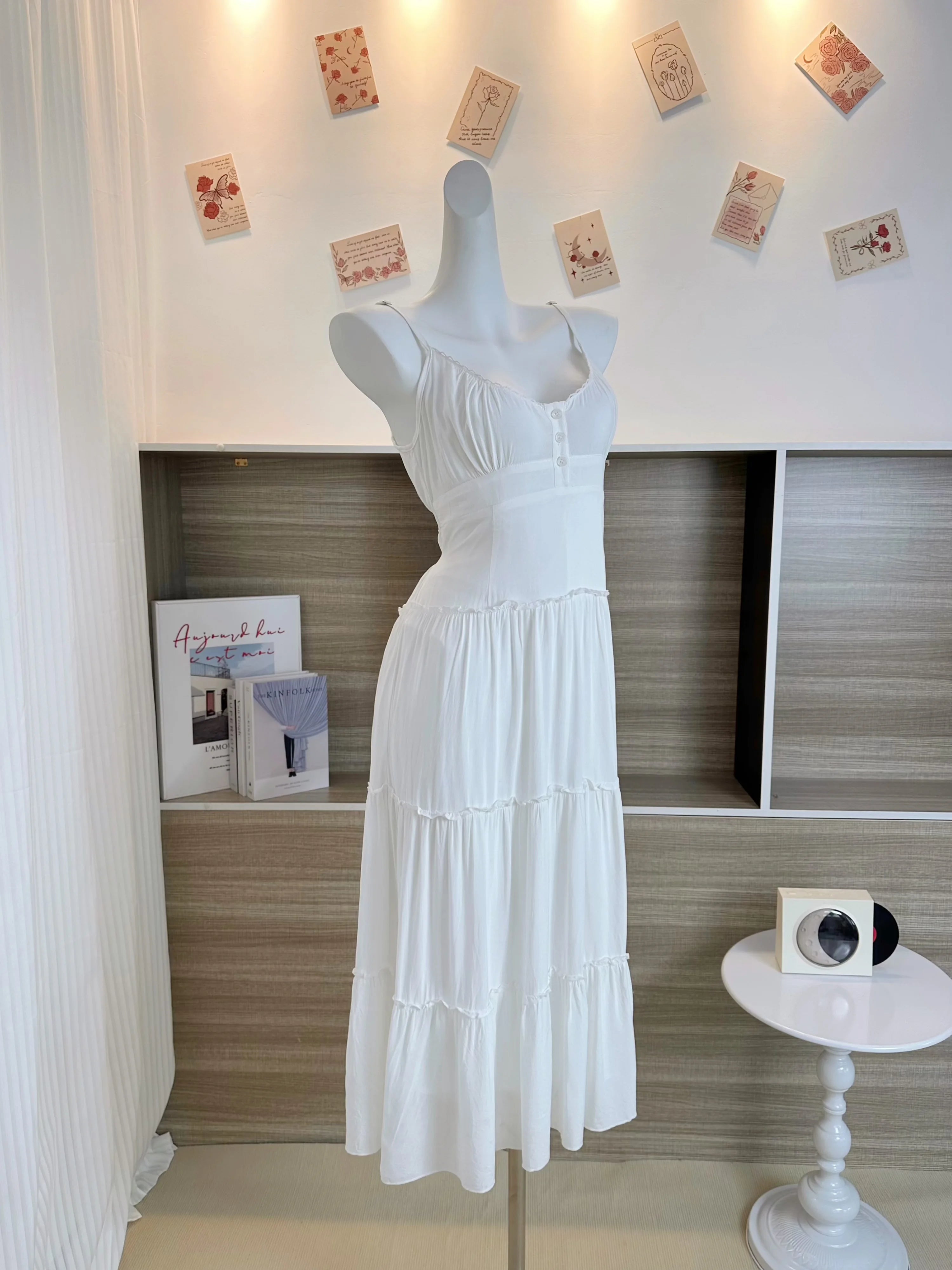 Aiertu Woman Gyaru A-Line Dress Hot Spaghetti Strap Dress Design Fairy Dress All-match Frocks Elegant One-Piece Patchwork Bandage Aiertu