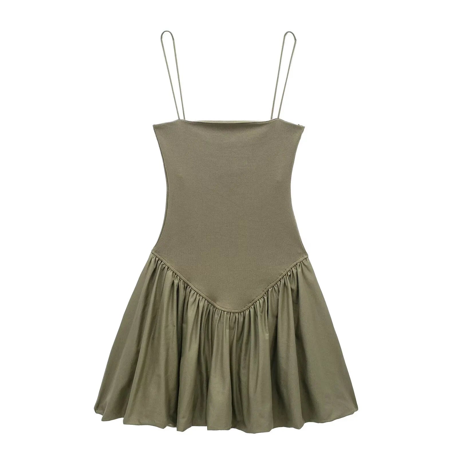 AIERTU  -  Vintage Casual Chic Solid Cami Short Draped Ball Gown Women's Summer Mini Beach Dress  Fashion New Vestidos Aiertu
