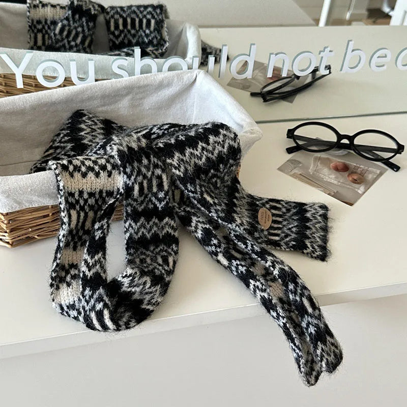 AIERTU  -  Women's Winter Scarf Sweet Warm Fel Island Style Knitted Wool Scarf High End Retro Thickened Warm Woolen Scarf Fashion Scarf Aiertu