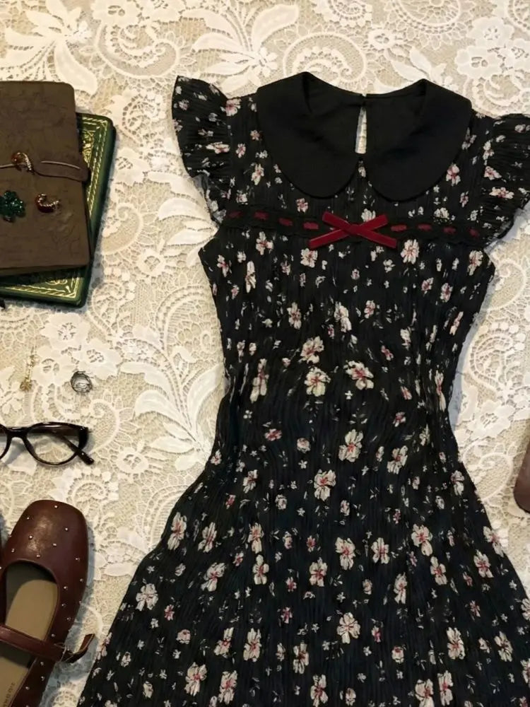 AIERTU  -  Harajuku Dresses Vintage Women's Dress Kawaii Y2k Summer Floral Print Slim Sexy Short Sleeve 90s Hot Girl Fashion Elegant Shoujo Aiertu