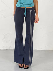 AIERTU  -  Autumn New Trend Stripes Pant Women Chic Metal Decoration Elastic Waist Leisure Comfortable Daily Classic Streetwear Aiertu
