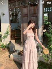 Aiertu Casual Elegant Floral Dress Women Korean Fashion Clothing Outwear Beach Style Strap Dress Even Party Sleeveless Bodycon Summer Aiertu