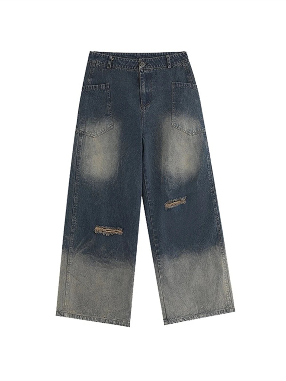 Aiertu Women Ripped Jeans Vintage Harajuku Baggy Denim Trousers Aesthetic Y2k Oversize Cowboy Pants Trashy Japanese 2000s Style Clothes Aiertu