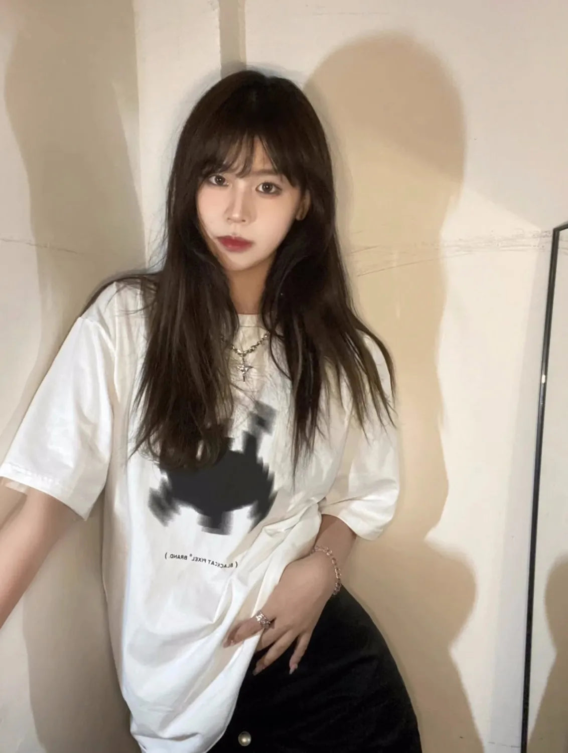 Aiertu Summer Y2k Aesthetic Print Basic Short Sleeve T-shirts Streetwear All Match Loose Tops Women Casual Harajuku Oversize O Neck Tee Aiertu