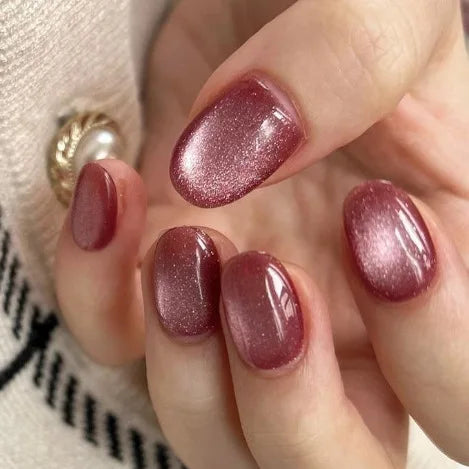 Aiertu 24Pcs Valentine Nails Press on Love Y2k Acrylic Nails Sparkle Butterfly French Cat Eye Almond Full Cover Stick on False Nail Tip Aiertu