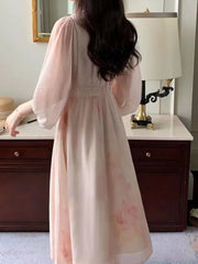Aiertu French Style Women Fashion Elegant Casual Midi Party Dress Vintage Chic A-Line Prom Birthday Clothes Female Summer Vestidos New Aiertu