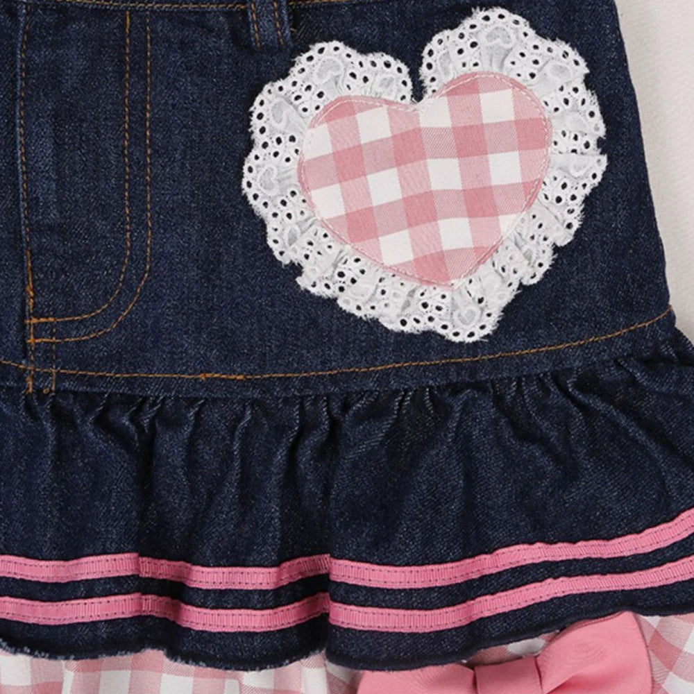 Aiertu Preppy Style Lolita Kawaii Skirts Japanese Sweet Mini Women Harajuku Cute Ball Gown Denim Skater Y2K High Waist Lace Cake Skirts Aiertu
