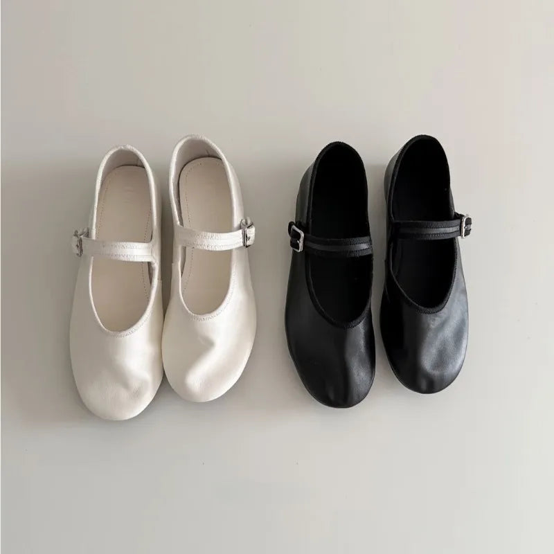 AIERTU  -  New Women's Mary Jane Shoes Exquisite Soft Leather Casual Shoes for Woman French Style Flat Shoe Designer Shoes Zapatos De Mujer Aiertu