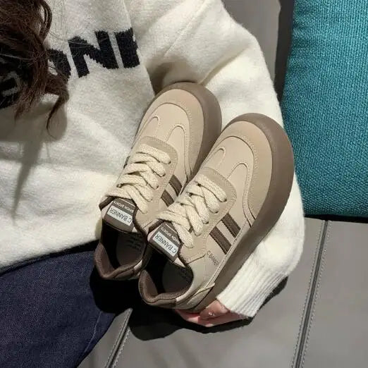 Aiertu Thick Soles Increase Shoes for Women 2024 Autumn Sneakers Korean Version Retro Fashion All Wear Light Sports Casual Board Shoe Aiertu