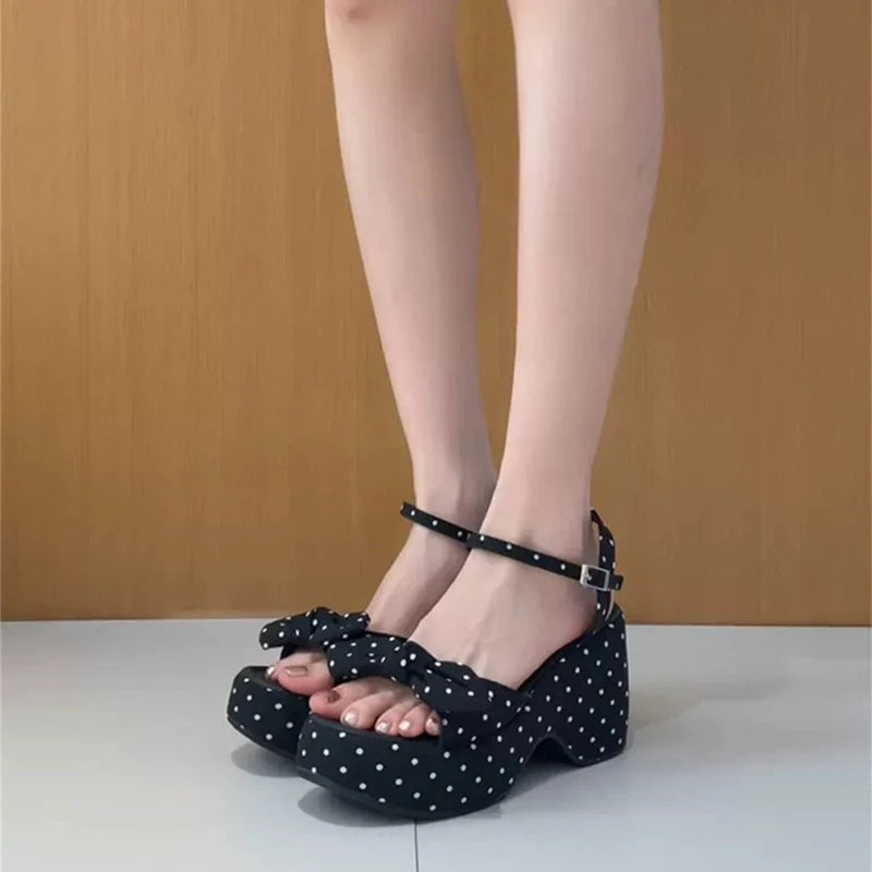 AIERTU  -  New Summer Women Floral Platform Thick Bottom Sandals Fashion Open Toe Party Dress Shoes Street Style Wedges Heels Sandalias Aiertu