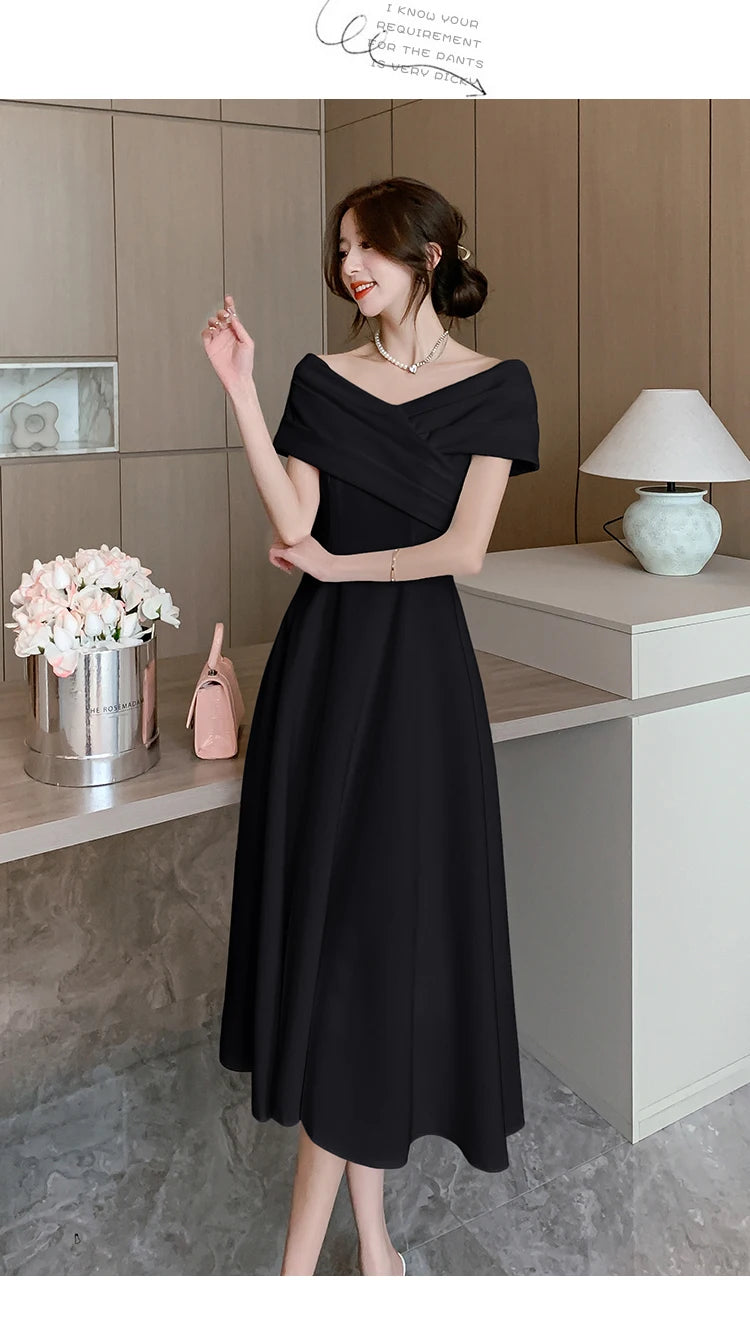 Aiertu Elegant Evening Dress For Women Sleeveless Fashion Fairy Birthday Party Dress Solid Midi 2024 New Summer Sexy Engagement Dresses Aiertu