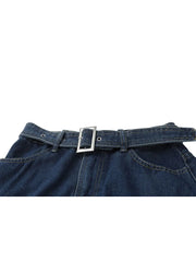 Aiertu Y2k High Waist Denim Mini Pleated Skirts With Belt Women Summer Fashion Retro A Line Skirt Korean Ins Female Casual Skirts Aiertu