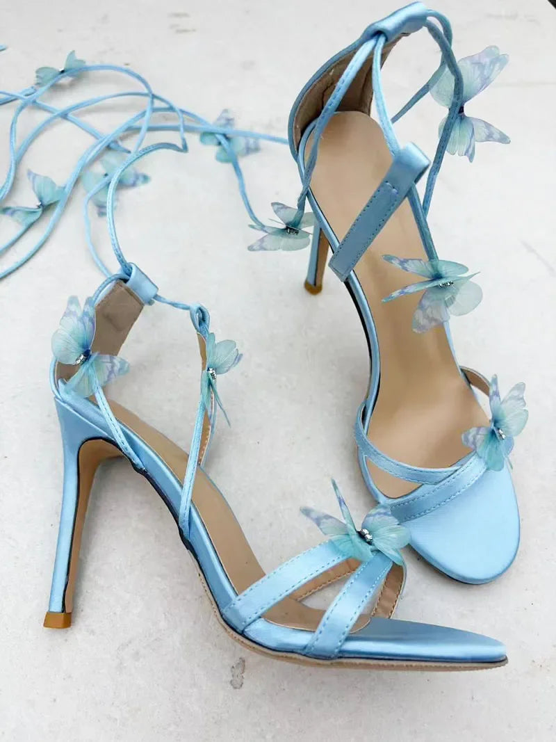 AIERTU  -  Summer New High Heel Sandals for Women, Fashionable and Sweet Butterfly Flower Fairy Sandals Aiertu