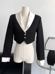 Aiertu Winter Elegant Blazer Skirt Set Outfits Black Fashion 2 Piece Set Office Lady Y2k Crop Tops Slim Mini Skirt Woman Korean Aiertu