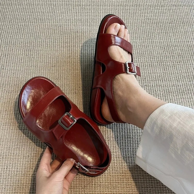 AIERTU  -  Retro Women Sandals Fashion Classic Leather Platform Sandals for Woman Comfort Vacation Casual Shoe Designer Shoes Zapatos Mujer Aiertu