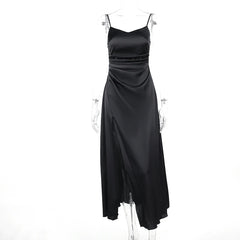 Aiertu Swing Collar Sleeveless Slip Sex Slit Maxi Dress New Fashion Evening Party Women Elegant Streetwear Y2K Aiertu
