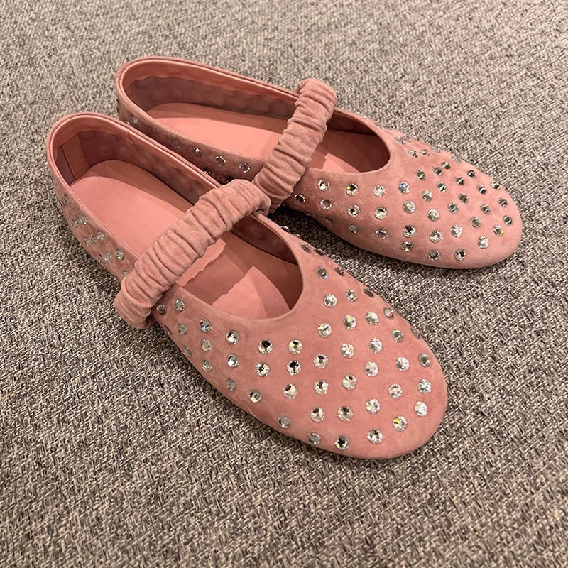 AIERTU  -  New Women's Mary Jane Shoes Exquisite Rhinestone Casual Shoes for Woman Fashion Ballet Flat Shoe Designer Shoes Zapatos De Mujer Aiertu