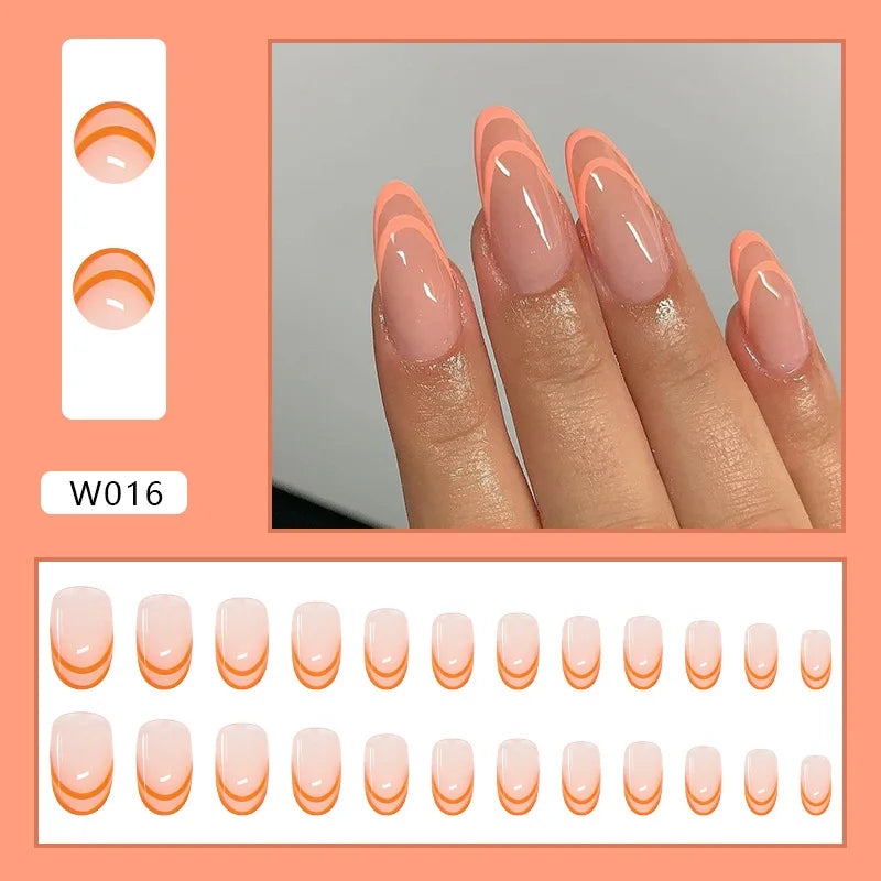 Aiertu 24pcs/Box Ballerina Nail Tip Purple with Design Manicure Patches Fresh Floral Almond False Nails Press on Med Nails Detachable Aiertu