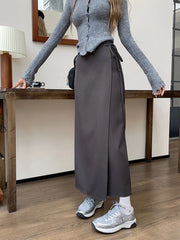 Aiertu 3Colors S-XL Irregular Long Skirt Women Summer Ankle Length Casual High Waist Pencil Long Skirts Female aiertu