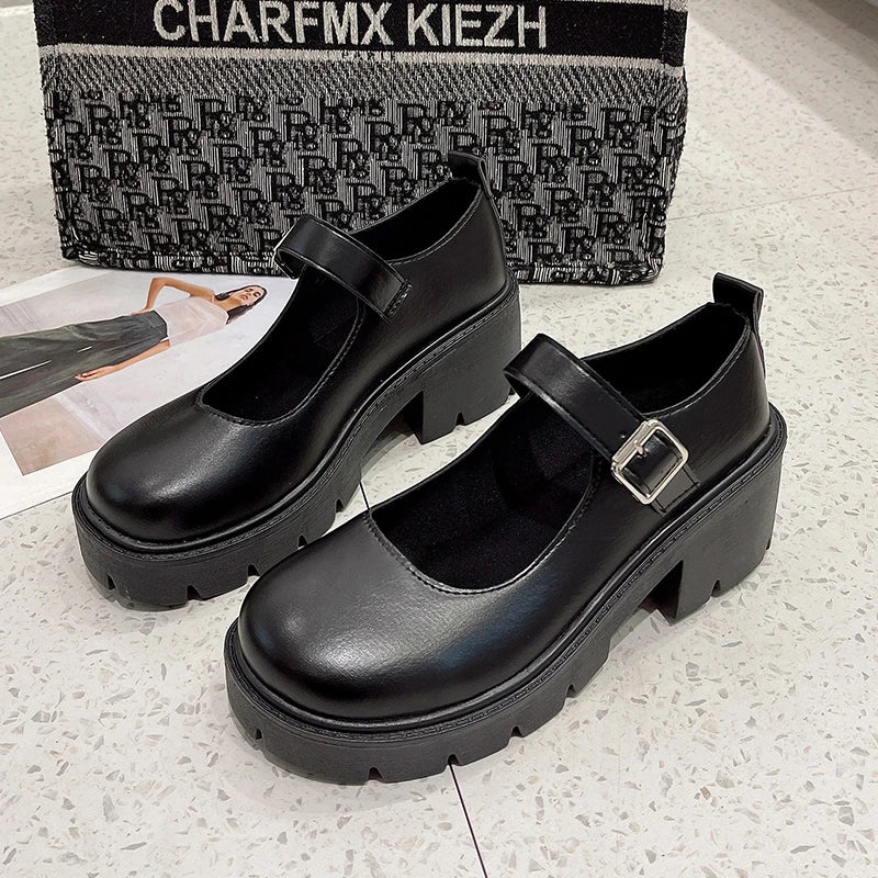 Aiertu Shoes Platform Shoes Heels  Women Japanese Style Vintage Pumps for Women College Student Women's Shoes Aiertu